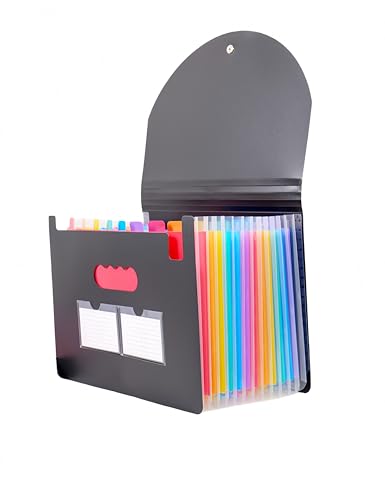 13 Pocket Expanding Accordion File Folder, Letter/A4 Size | Portable Desktop File Keeper, Monthly Bill Receipt Document Storage Organizer, For Office/Home Users