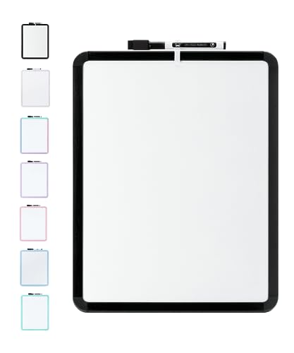 Mr. Pen- Dry Erase Board, 14” x 11” with a Black Dry Erase Marker | Black Frame, Small Mini White Board for Students, Fridge, Wall, Locker, Includes Double Sided Tapes - color: Black
