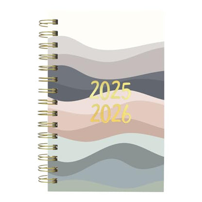 Blueline® Essential Academic Daily/Monthly Planner, August 2025 to July 2026, Gold Twin-Wire Binding, Poly Cover, 8" x 5", Under the Sea Design, Waves (CA214PH.02-26)