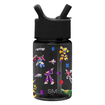 Simple Modern Transformers Kids Water Bottle Plastic BPA-Free Tritan Cup with Leak Proof Straw Lid | Reusable and Durable for Toddlers, Girls and Boys | Summit Collection | 12oz, Block Nation - color: Transformers: Block Nation, style: Straw Lid | 12oz