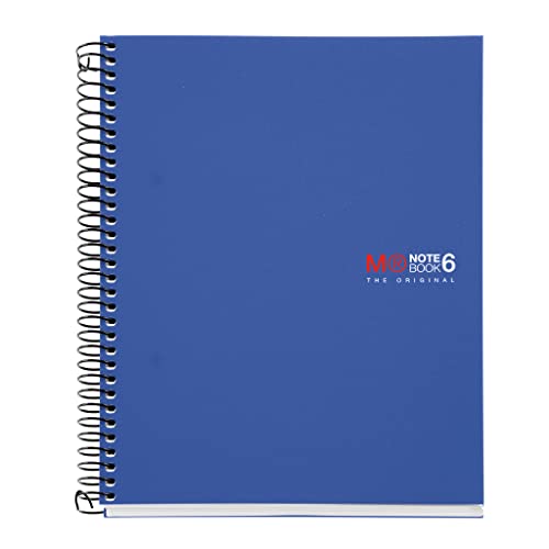 Miquelrius 6 x 8 Wirebound Notebook, 6-Subject, College Ruled, Blue, A5-8.27" x 5.83" (2835)