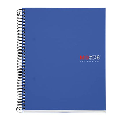 Miquelrius 6 x 8 Wirebound Notebook, 6-Subject, College Ruled, Blue, A5-8.27" x 5.83" (2835)