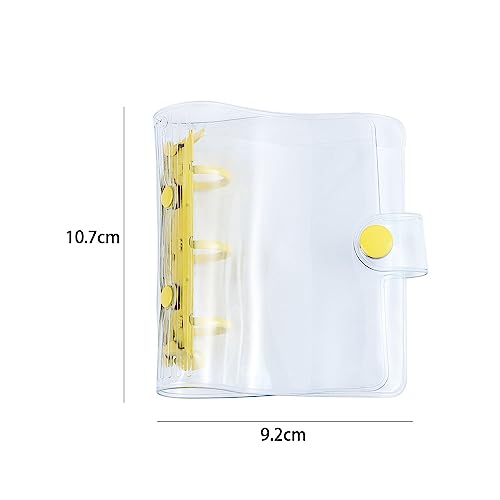 Leadigol 4-Piece Mini Transparent 3-Ring Binder Covers - Soft PVC Notebook Protector - Photo Album & Loose-Leaf Pages