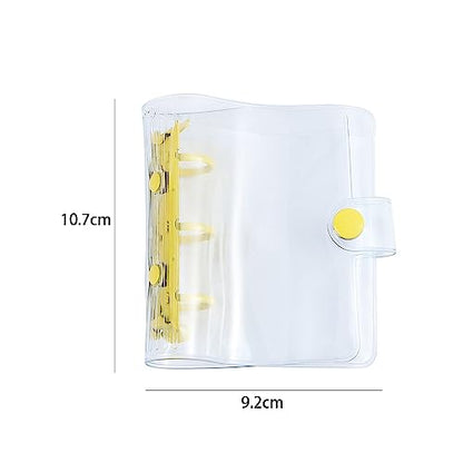 Leadigol 4-Piece Mini Transparent 3-Ring Binder Covers - Soft PVC Notebook Protector - Photo Album & Loose-Leaf Pages