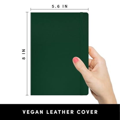 PAPERAGE Lined Journal Notebook, (Dark Green), 160 Pages, Medium 5.6 in x 8 in - 100 GSM Thick Paper – Hardcover Journaling Notebook for Work, School & Note Taking - color: Dark Green, style: A. Lined