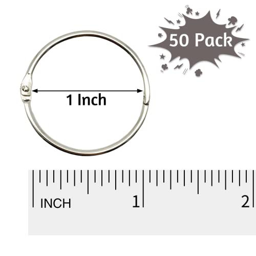 OWLKELA Binder Rings 1 Inch (50 Pack), Loose Leaf Binder Ring, Metal Book Rings, Rings for Flash Cards, Flash Card Rings, Index Card Rings, Clip Rings, Nickel Plated Steel Binder Rings, Key Rings - color: Silver, size: 1 inch 50 Pcs