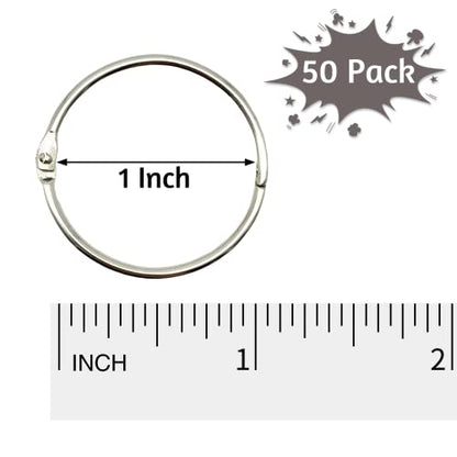 OWLKELA Binder Rings 1 Inch (50 Pack), Loose Leaf Binder Ring, Metal Book Rings, Rings for Flash Cards, Flash Card Rings, Index Card Rings, Clip Rings, Nickel Plated Steel Binder Rings, Key Rings - color: Silver, size: 1 inch 50 Pcs