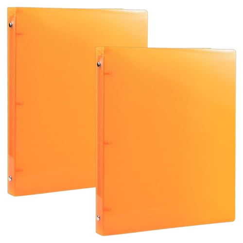 JAM PAPER Plastic 0.5 inch Binders - Orange 3 Ring Binders - 2/Pack - color: Orange, size: 0.5 inch (Pack of 2)