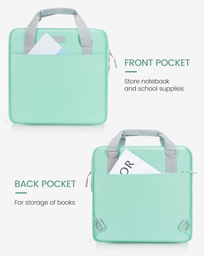 Realove 3 Inch 3 Ring Zipper Binder with Double Shoulder Strap & Handle - 3” D-Ring Binder with Zipper with Multi-Pocket (for 13” Laptop & Tablet and Smaller) for School-Light Blue(Pen not Included) - color: Light Blue