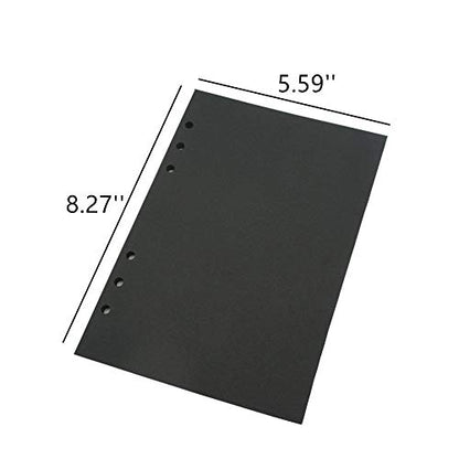 A5 Planner Refill Black Blank Planner Inserts, 6 Ring Binder Refill, Black Paper for Refillable Binder Compatiable with Filofax, All Plain, 40 Sheets 90 Pages A5 5.59'' x 8.27'' - color: Black Blank, size: A5
