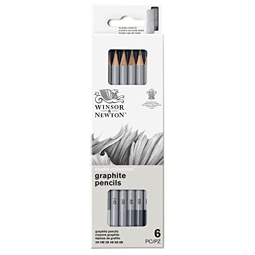 Winsor & Newton Studio Collection 아티스트 연필, 흑연 연필, 6개 세트 - style: 흑연 연필 6개