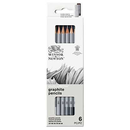 Winsor & Newton Studio Collection 아티스트 연필, 흑연 연필, 6개 세트 - style: 흑연 연필 6개
