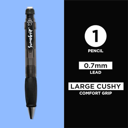 SAKURA 50286 SumoGrip 0.7-mm Pencil with Eraser, Clear Gray - color: Clear Gray