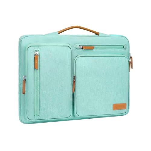 MOSISO 360 Protective Laptop Case 16 inch, 15-15.6 inch Laptop Sleeve Compatible with MacBook Pro 16, HP Acer Dell Lenovo ASUS, Side Open Carrying Case with 4 Zipper Pockets&Handle, Aqua Green - color: Aqua Green, size: 16 inch