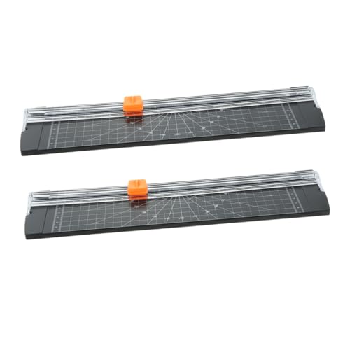 Ipetboom 2pcs Foldable Paper Cutter Portable Desktop Trimmer with Protective Blade Cover for Crafting Scrapbooking Cardstock Labels Photos Compact and Space-Saving Design