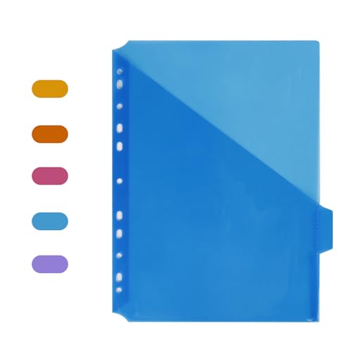 3 Ring Binder Organization Kit with Colorful Pocket Dividers and 3 Hole Punch