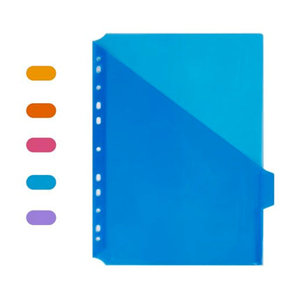 3 Ring Binder Organization Kit with Colorful Pocket Dividers and 3 Hole Punch