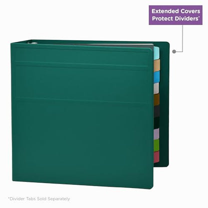 Carstens 4-Inch Heavy Duty 3-Ring Binder - Side Opening, Teal, Durable Plastic, Precision No-Gap Rings, Waterproof Cover, No Pockets, Holds 600 US Letter Sheets, BPA-Free, Made in USA (1847-3R) - color: Teal, size: Individual