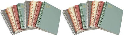 Yansanido Spiral Notebook, 8 Pcs 4 Color A6 Size Thick Plastic Hardcover 8mm Ruled Paper 80 Sheets (160 Pages) Journal for School and Office Supplies (8 Pcs A6) (Pack of 2) - size: 8 Pcs A6 (Pack of 2)
