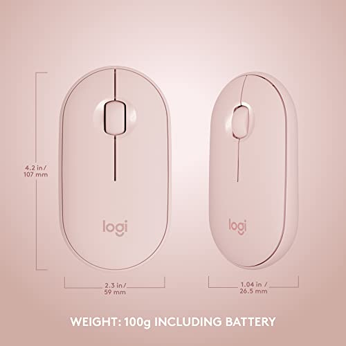 Logitech MK470 Slim Wireless Keyboard and Mouse Combo - Modern Compact Layout, Ultra Quiet, 2.4 GHz USB Receiver, Plug n' Play Connectivity, Compatible with Windows - Rose - color: Rose