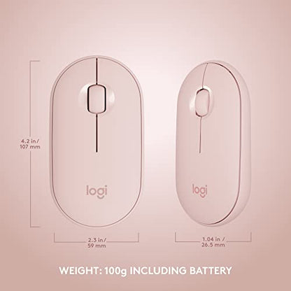 Logitech MK470 Slim Wireless Keyboard and Mouse Combo - Modern Compact Layout, Ultra Quiet, 2.4 GHz USB Receiver, Plug n' Play Connectivity, Compatible with Windows - Rose - color: Rose
