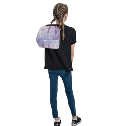 Lunch Bag Lavender Butterfly Light Purple Flower Insulated Lunch Box Reusable Cooler Tote for Adults Student Girl Boy Work Office School Picnic Over 3 Years Old - color: B0365