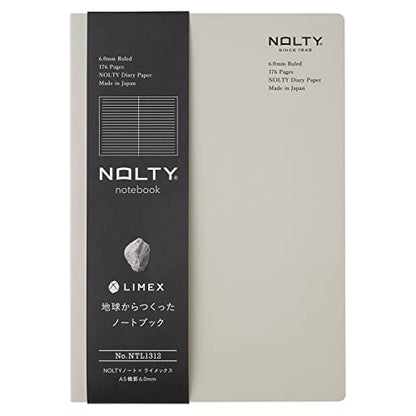 NOLTY NOTE × LIMEX, A5 Ruled Line Notebook, 6.00mm, 176 Sheets, Lime White, NTL1312 - color: Ruled Line: Lime White