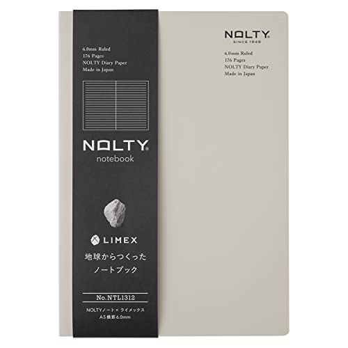 NOLTY NOTE × LIMEX, A5 Ruled Line Notebook, 6.00mm, 176 Sheets, Lime White, NTL1312 - color: Ruled Line: Lime White