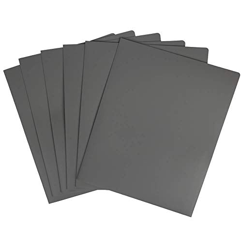 JAM PAPER Heavy Duty Plastic 2 Pocket Extra Tough School Folders - Grey - 6/Pack - color: Grey, size: 6 Per Pack