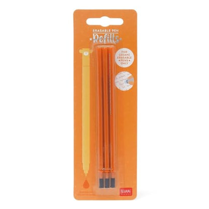 Lot de 3 Recharges pour Stylo Gel Effaçable - Orange, 0,7mm