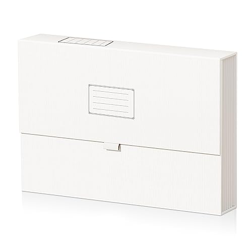 JiaWei Expanding File Folder with Pockets, White Accordian Filing Folder with 7 Pockets. A4 Letter Size Documents Organizer with Labels for Receipt and File Organizer. - color: White, size: 7 Pockets