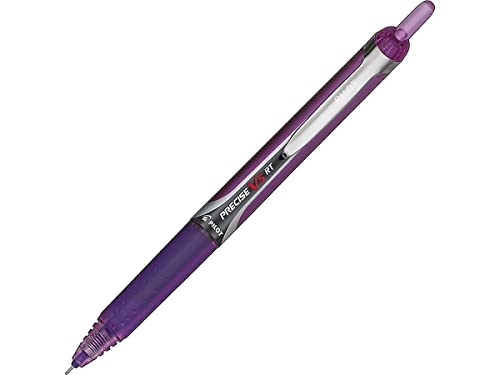 Pilot Precise V5 RT Refillable Rollerball Pens, Extra Fine Point Pens 0.5 mm, Purple, Pack of 12 - Ideal for School, Journaling & Office Writing - color: Purple, size: 12 Count (Pack of 1)