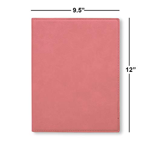 Large 9.5" X 12" Portfolio Notepad, Monarch Butterfly, Personalized Engraving Included (Pink) - color: Pink, size: Large 9.5 X 12