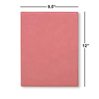 Large 9.5" X 12" Portfolio Notepad, Monarch Butterfly, Personalized Engraving Included (Pink) - color: Pink, size: Large 9.5 X 12