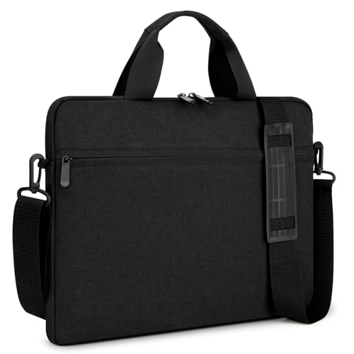 14-15 Inch Laptop Sleeve Bag Carrying Case Protective Computer Cover with Handle Shoulder Strap Compatible with 15 inch MacBook Air M5 M4 M3 M2 Acer ASUS HP Surface Dell Chromebook, Black - color: Black, size: 14"-15"