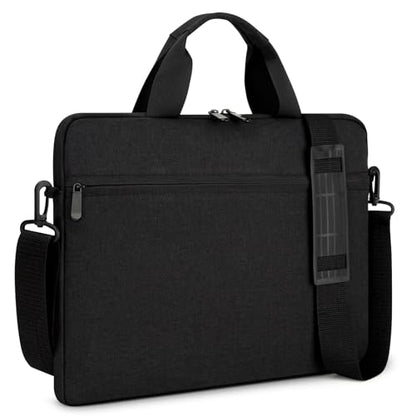 15.6-16 Inch Laptop Sleeve Shoulder Bag Notebook Chromebook Computer Carrying Case Compatible with 15.6 inch Acer Asus Dell HP Thinkpad, Black - color: Black, size: 15.6"-16"