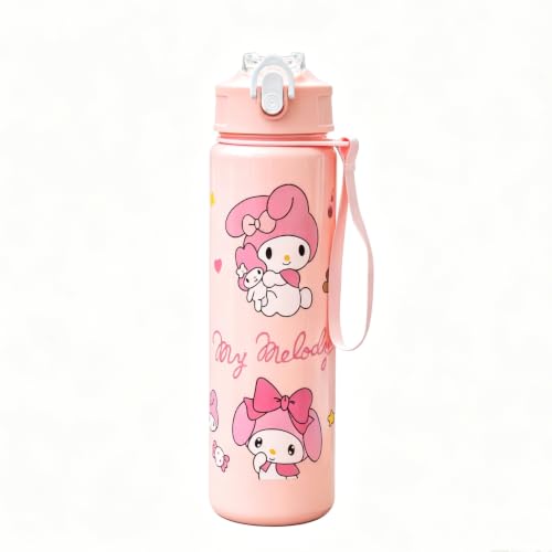 Cartoon Huntrix Water Bottle for Girls, 25oz Leak Proof with Straw Lid, Gifts for Girls (Melody) - color: Melody