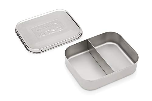 Bits Kits Stainless Steel Bento Box Lunch and Snack Container, 2 Sections | For Kids & Adults | Easily Fits In Lunchboxes | Durable Stainless Steel | Dishwasher Safe | Divides Meal & Snacks | On The Go - style: Lunch Box, 2 Sections