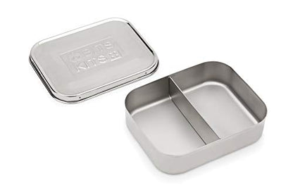 Bits Kits Stainless Steel Bento Box Lunch and Snack Container, 2 Sections | For Kids & Adults | Easily Fits In Lunchboxes | Durable Stainless Steel | Dishwasher Safe | Divides Meal & Snacks | On The Go - style: Lunch Box, 2 Sections