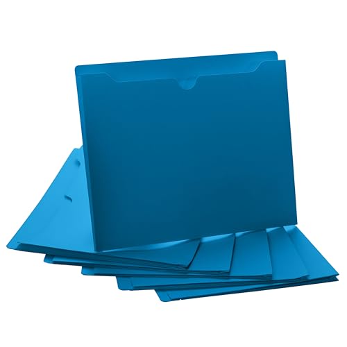 Blue File Jackets, 1 Inch Expansion, Letter Size, Reinforced Straight-Cut Tab, 6 Pack - color: Blue, style: 1 Inch Expansion