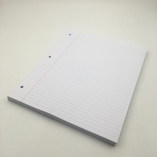 Filler Paper, 8-1/2" x 11", College Rule, 3-Hole Punched, Loose-Leaf Paper for 3-Ring Binders,100sheets per pack(white)