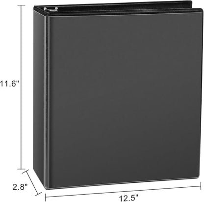 CIXILDTS 2-inch D Ring Binders, Fit US Letter Size Paper, 2" 3 Slant-D Ring Binder with 2 Pocekts, 12-Pack, Black - color: Black, size: 2", style: 12-Pack