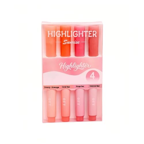 Gradient light Highlight pen, eye protection soft light highlighter pen, | Lightweight plastic pen body, eye protection design, soft color