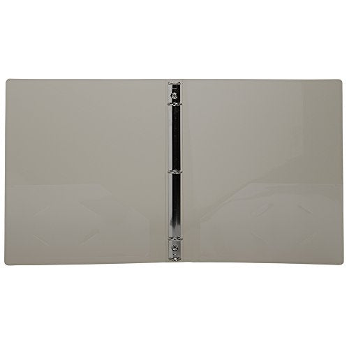 JAM PAPER Plastic 0.75 inch Binder - Smoke Grey 3 Ring Binder - Sold Individually - color: Smoke, size: 0.75 inch