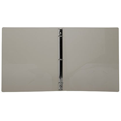 JAM PAPER Plastic 0.75 inch Binder - Smoke Grey 3 Ring Binder - Sold Individually - color: Smoke, size: 0.75 inch