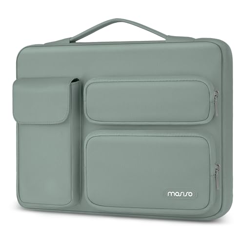 MOSISO 360 Protective Laptop Case 13 inch, Laptop Sleeve | Compatible with MacBook Air 13 inch 2026-2018/Neo/Pro 13, Side Open Bag with 2 Raised&1 Flapover Pockets, Antique Green - color: Antique Green, size: 13 inch