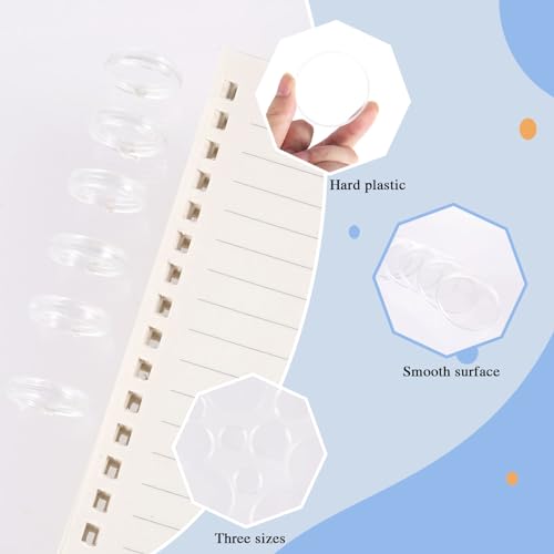 36 Pieces (2",1-3/8",1") Clear Discbound Discs Plastic Binder Rings Expansion Discs Notebooks Planner Discs Binder Accessories Disc Binder System Book Binding Discs for Planner Scrapbooking Supplies - color: Clear