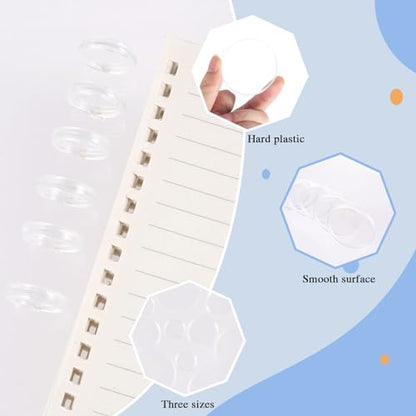 36 Pieces (2",1-3/8",1") Clear Discbound Discs Plastic Binder Rings Expansion Discs Notebooks Planner Discs Binder Accessories Disc Binder System Book Binding Discs for Planner Scrapbooking Supplies - color: Clear