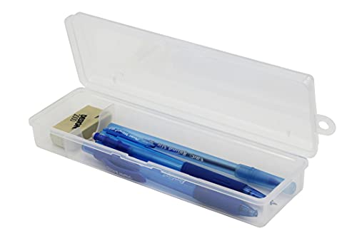 Creative Hobbies® Clear Polypropylene Mini Storage Box with Hinged Lid & Snap Closure - For Pencils, Pens, Drill Bits, Office Supplies, Organization, Tool Box and More! (3)