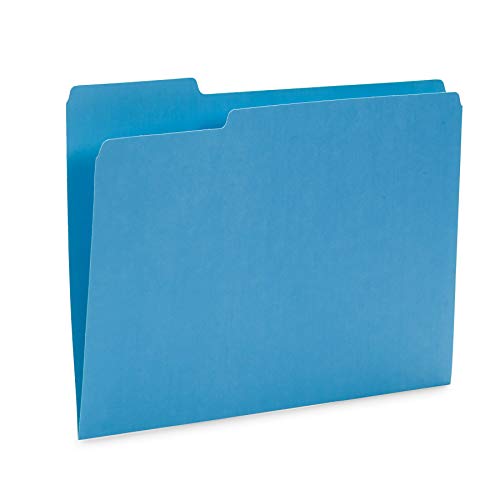 Blue Summit Supplies 100 File Folders, Letter Size, 1/3 Cut, Ocean Tones | Durable 11pt, 1/3 cut top tab, blue and green ocean tones, for office, school, and home filing - color: Ocean Tone